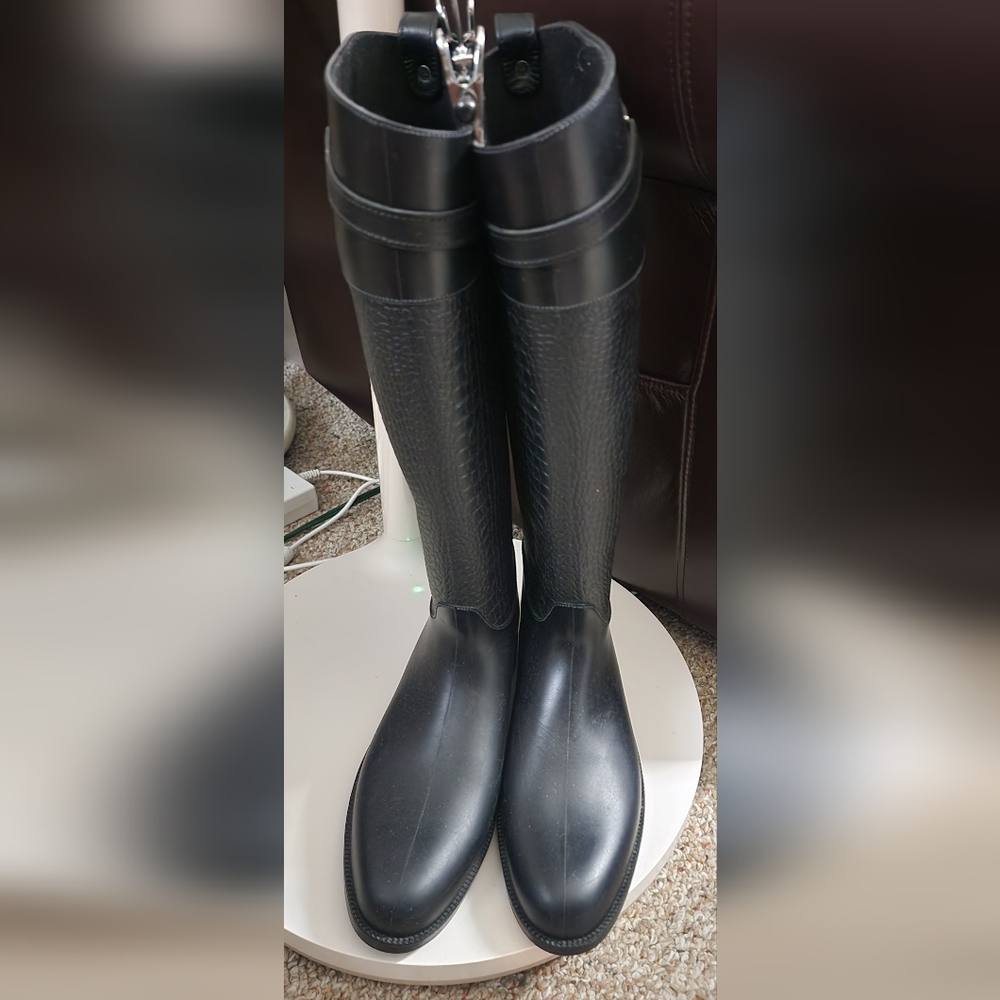 Michael Kors Black Knee-High Rain Boots